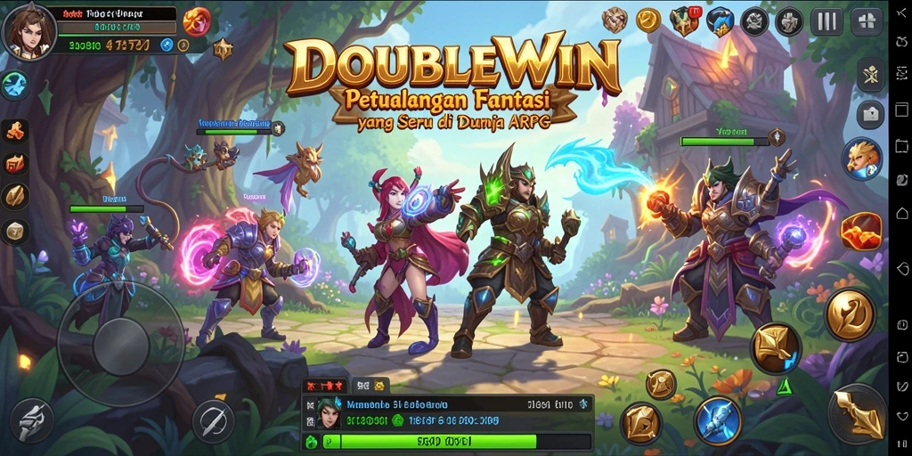 Tampilan gameplay seru dan dinamis dalam DOUBLEWIN dengan aksi ARPG.