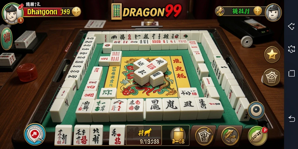Screenshot gameplay DRAGON99 yang menampilkan tantangan Mahjong.