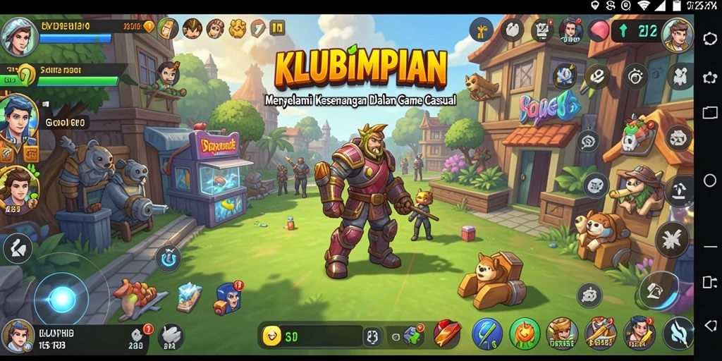 Screenshot gameplay KLUBIMPIAN yang penuh warna dan menyenangkan.